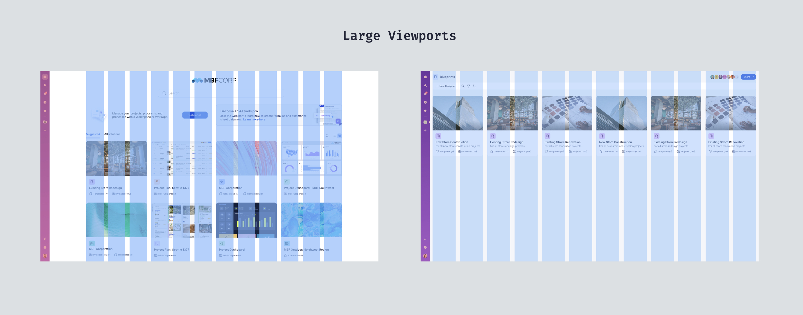 12-column grid explorations for large viewports