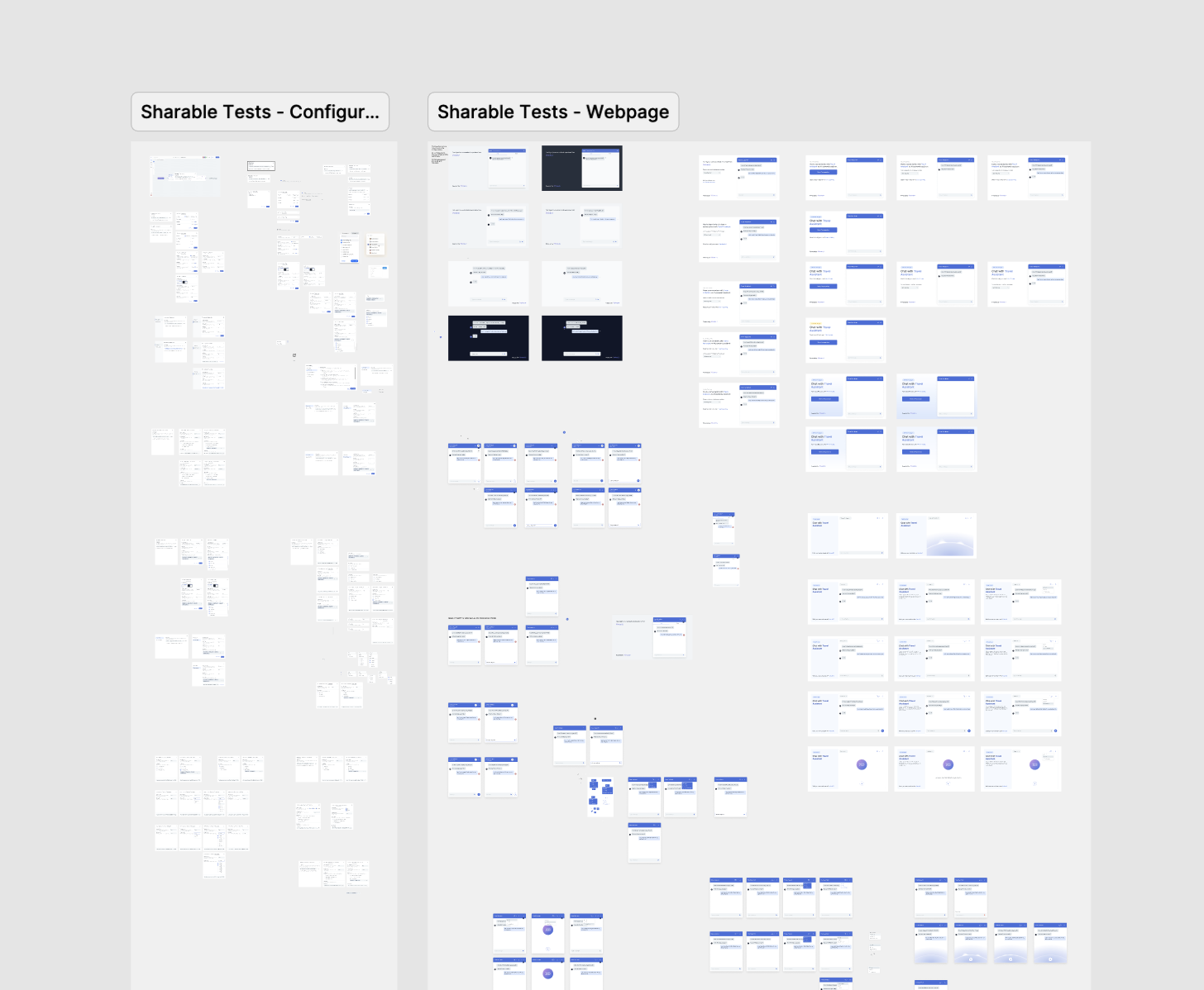 Design iterations across configuration and testing surfaces